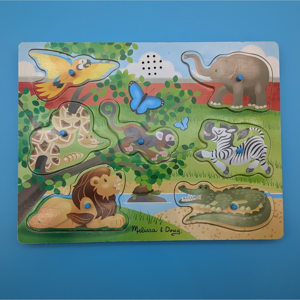 Melissa & Doug 'At the Zoo' Sound Wooden Peg Puzzle 13" (33cm)